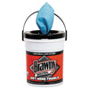 Brawny Wet Hand Towels, 1-Ply, 8.6 x 12.2, Fresh Scent, Blue, 84/Pail, 6/Carton