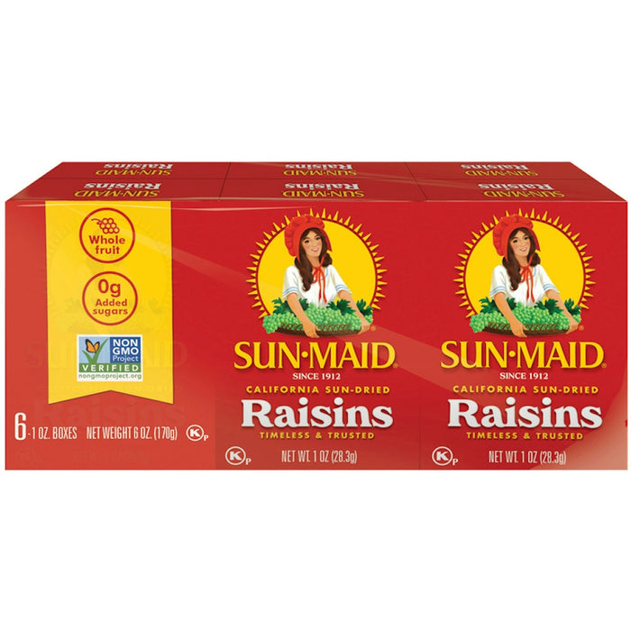 Sun-Maid California Dried Raisins 6 Pack/1oz Cartons by Pasteur Pharmacy