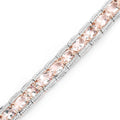 18K Rose Gold Plated 11.60 Carat Genuine Morganite .925 Sterling Silver Bracelet by Bids.com