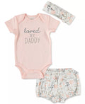Chickpea Baby Girls 3-Pc. Loved by Daddy Cotton Bodysuit, 0-3 months by Vanessa Jane