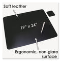 Artistic Leather Desk Pad with Coaster, 19 x 24, Black