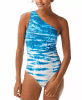 Vince Camuto Tie-Dye One-Shoulder Strappy-Side One-Piece Swimsuit, Size 6 by Vanessa Jane