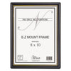 NuDell EZ Mount Document Frame with Trim Accent and Plastic Face, Plastic, 8 x 10, Black/Gold