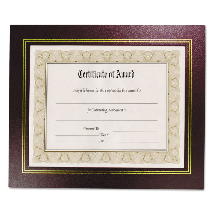 NuDell Leatherette Document Frame, 8.5 x 11, Burgundy, Pack of Two