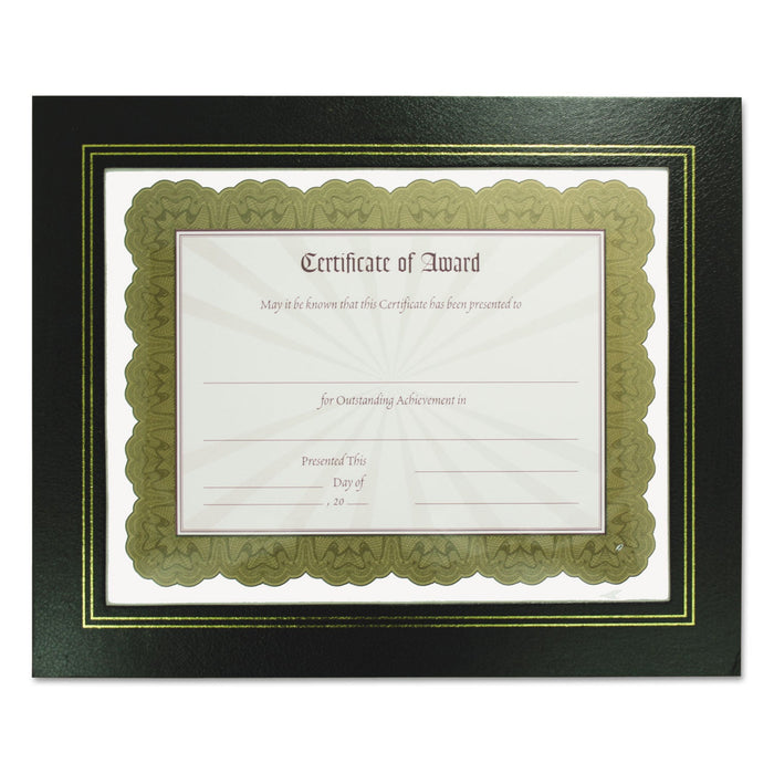 NuDell Leatherette Document Frame, 8.5 x 11, Black, Pack of Two