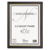 NuDell EZ Mount Document Frame with Trim Accent and Plastic Face, Plastic, 8.5 x 11 Insert, Black/Gold, 18/Carton