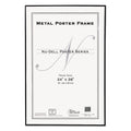 NuDell Metal Poster Frame, Plastic Face, 24 x 36, Black