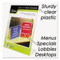 NuDell Clear Plastic Sign Holder, Stand-Up, Slanted, 8.5 x 11