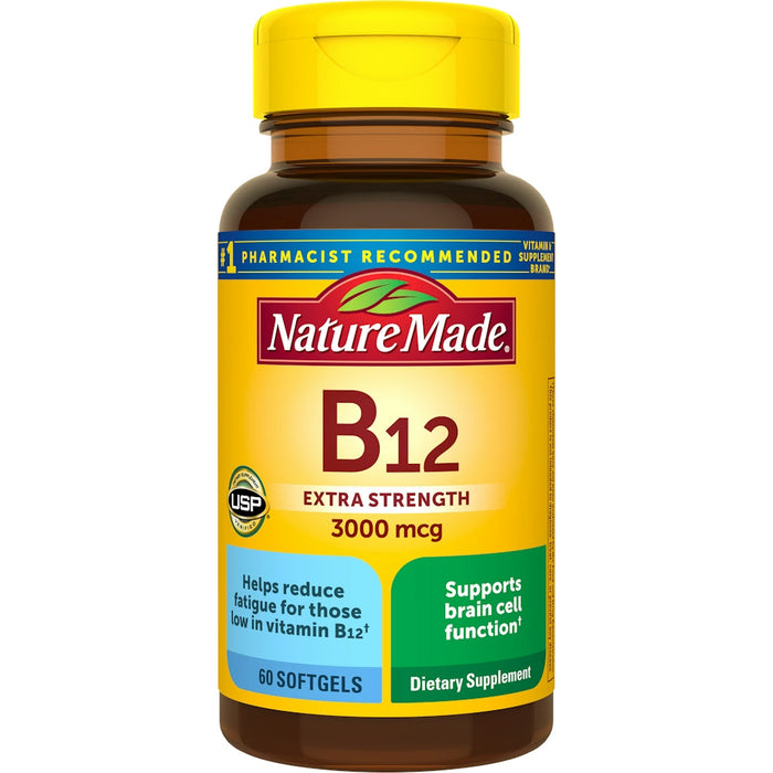 Nature Made Extra Strength Vitamin B12 3000 Mcg Energy Metabolism Support Softgels - 60ct by Pasteur Pharmacy