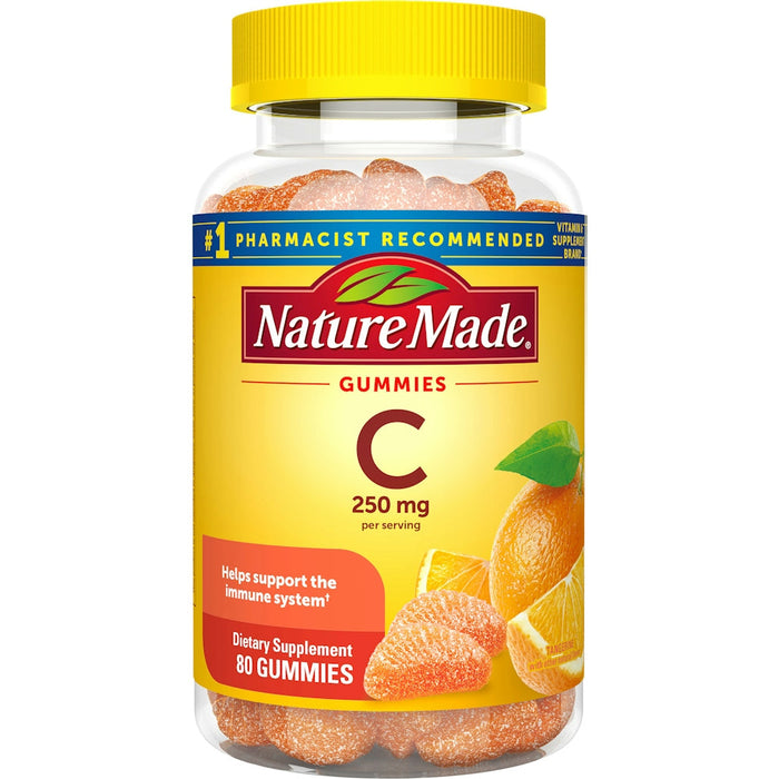Nature Made Vitamin C 125 mg Adult Gummies, Immune Support, Tangy Orange Flavor, 80 Count by Pasteur Pharmacy