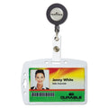 Durable ID/Security Card Holder Set, Vertical/Horizontal, Reel, Clear, 10/Pack