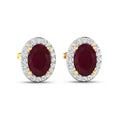Genuine Diamond and Ruby Studs by Fine Color Jewels