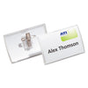 Durable Click-Fold Convex Name Badge Holder, Combi-Clip, 3 3/4w x 2 1/4h, Clear, 25/Pk