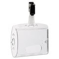 Durable ID/Security Card Holder Set, Vertical/Horizontal, Clip, Clear, 25/Pack