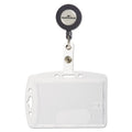 Durable ID/Security Card Holder Set, Vertical/Horizontal, Reel, Clear, 10/Pack