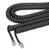 Softalk Coiled Phone Cord, Plug/Plug, 12 ft, Black
