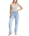 Kit and Sky Floral-Print Tie-Shoulder Bodysuit - Black Ground Ditsy, Size XS by Vanessa Jane