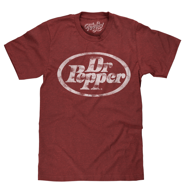 Dr Pepper Distressed Logo T-Shirt - Red by Tee Luv