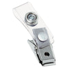 Swingline Badge Clips with Plastic Straps, 0.5" x 1.5", Clear/Silver, 100/Box