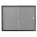 Quartet Enclosed Bulletin Board, Fabric/Cork/Glass, 48 x 36, Gray, Aluminum Frame