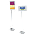 Quartet Designer Sign Stand, Silver Aluminum Frame, 11 x 17