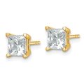 14k Gold Lab Grown Diamond Square Stud Earrings by Fine Color Jewels