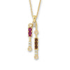 Natural Multistone Bar Drop Necklace Silver
