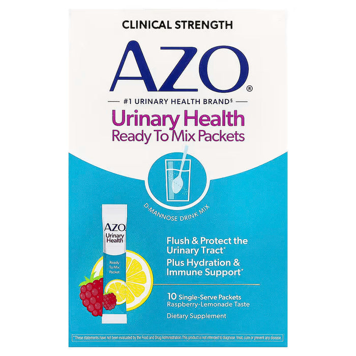 AZO Urinary Health Daily Support Raspberry Lemonade Flavor 10 Count Pack by Pasteur Pharmacy