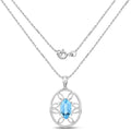 6.17 Carat Genuine Swiss Blue Topaz .925 Sterling Silver Pendant by Bids.com