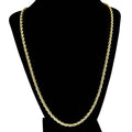 18K 3mm Solid Gold Rope Chain Necklace Men Women by DailySale