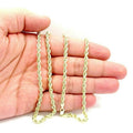 18K 3mm Solid Gold Rope Chain Necklace Men Women by DailySale
