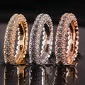 18K Gold and Italian Cut Crystal 3 Row Eternity Ring by DailySale