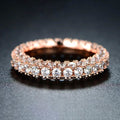 18K Gold and Italian Cut Crystal 3 Row Eternity Ring by DailySale