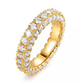 18K Gold and Italian Cut Crystal 3 Row Eternity Ring by DailySale
