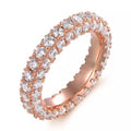 18K Gold and Italian Cut Crystal 3 Row Eternity Ring by DailySale