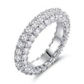 18K Gold and Italian Cut Crystal 3 Row Eternity Ring by DailySale