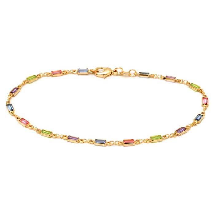 18K Gold Anklet Made with Swarovski Elements by DailySale