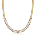 18K Gold Crystal Herringbone Necklace by DailySale