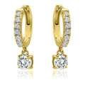 18K Gold Dangle Crystal Drop Huggie Earrings by DailySale