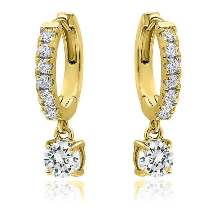 18K Gold Dangle Crystal Drop Huggie Earrings by DailySale