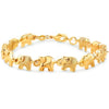 18K Gold Elephant Bracelet For Women 8"