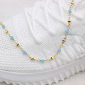 18k Gold Filled High Finish Polish Turquoise Ball Ankle Bracelet by DailySale
