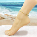 18k Gold Filled High Finish Polish Turquoise Ball Ankle Bracelet by DailySale