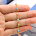 18k Gold Filled High Finish Polish Turquoise Ball Ankle Bracelet by DailySale
