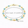 18k Gold Filled High Polish Finish Aquamarine Crystal Ankle Bracelet by DailySale