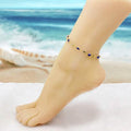 18k Gold Filled High Polish Finish Blue Crystal Ankle Bracelet by DailySale
