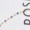 18k Gold Filled High Polish Finish Blue Crystal Ankle Bracelet by DailySale