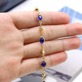 18k Gold Filled High Polish Finish Blue Crystal Ankle Bracelet by DailySale