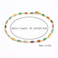 18k Gold Filled High Polish Finish Gold And Multi Color Dark Crystal Baguette Anklet by DailySale