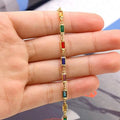 18k Gold Filled High Polish Finish Gold And Multi Color Dark Crystal Baguette Anklet by DailySale